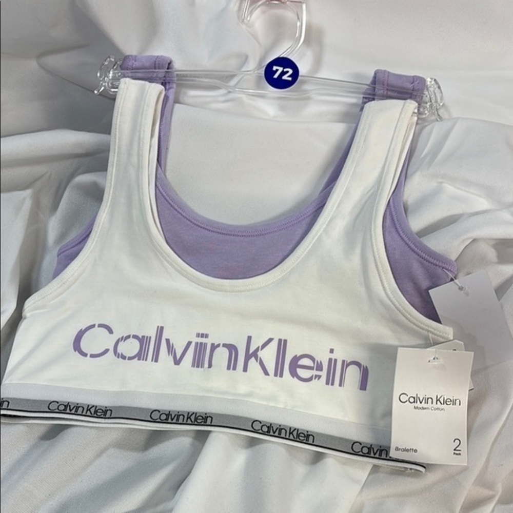 Calvin Klein Kids' White and Purple Tank Top Set